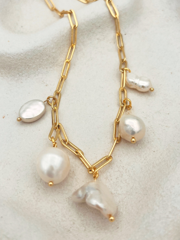 Shoreline Glow Pearl Charm Necklace