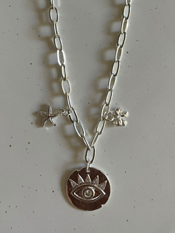 Silver Stargazer Charm Necklace