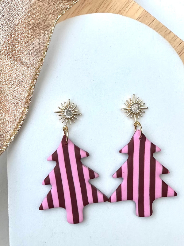 Burgundy & Pink Statement Christmas Trees