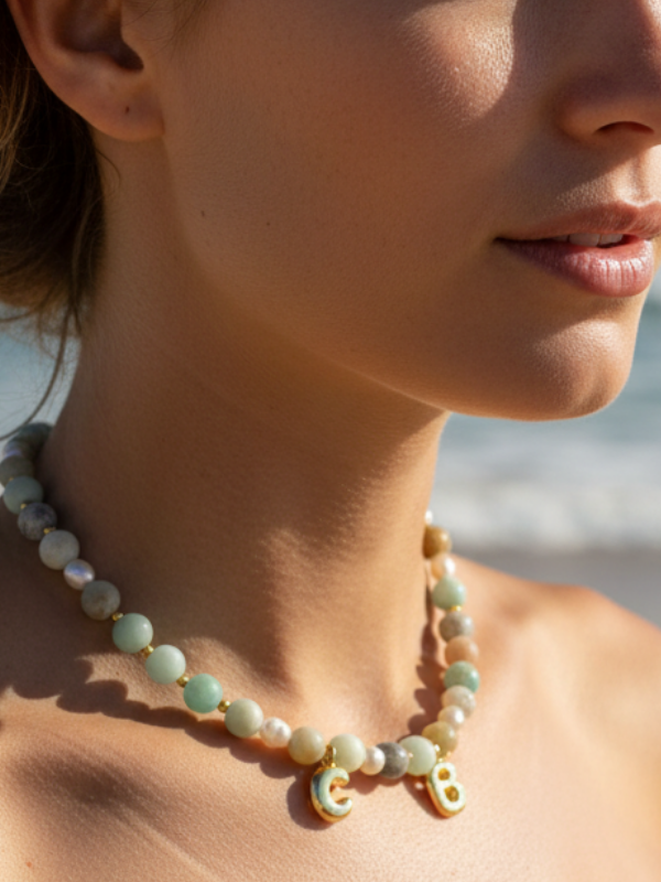 Custom Beaded Initial Necklace