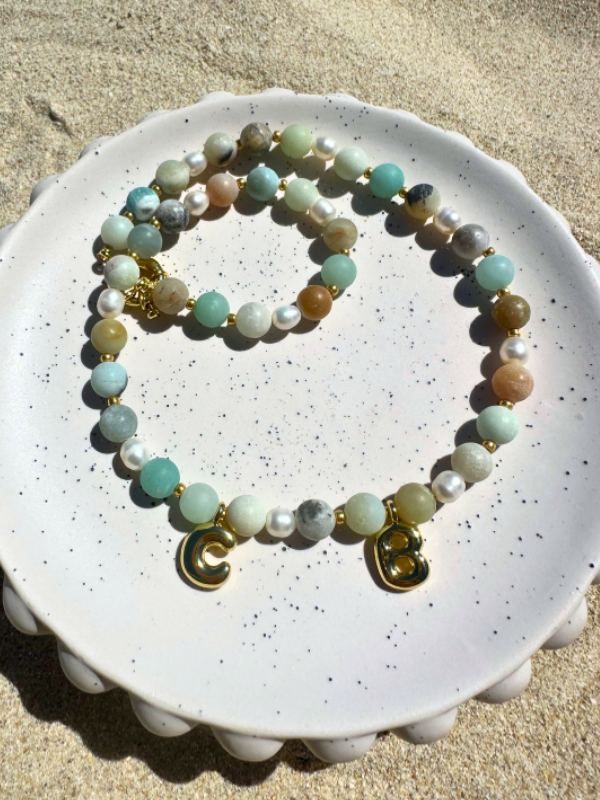 Custom Beaded Initial Necklace