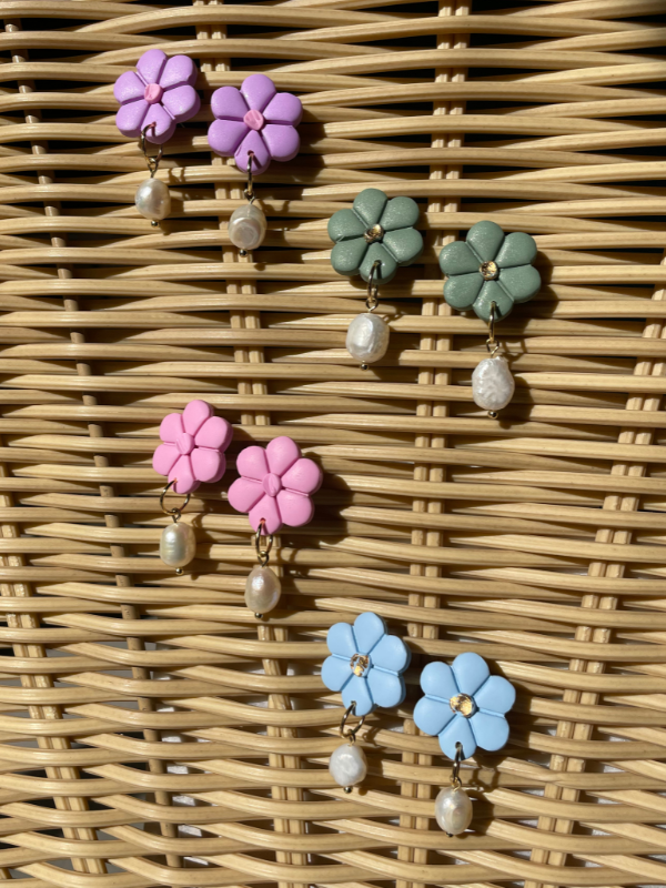 Floral Pearl Dangles