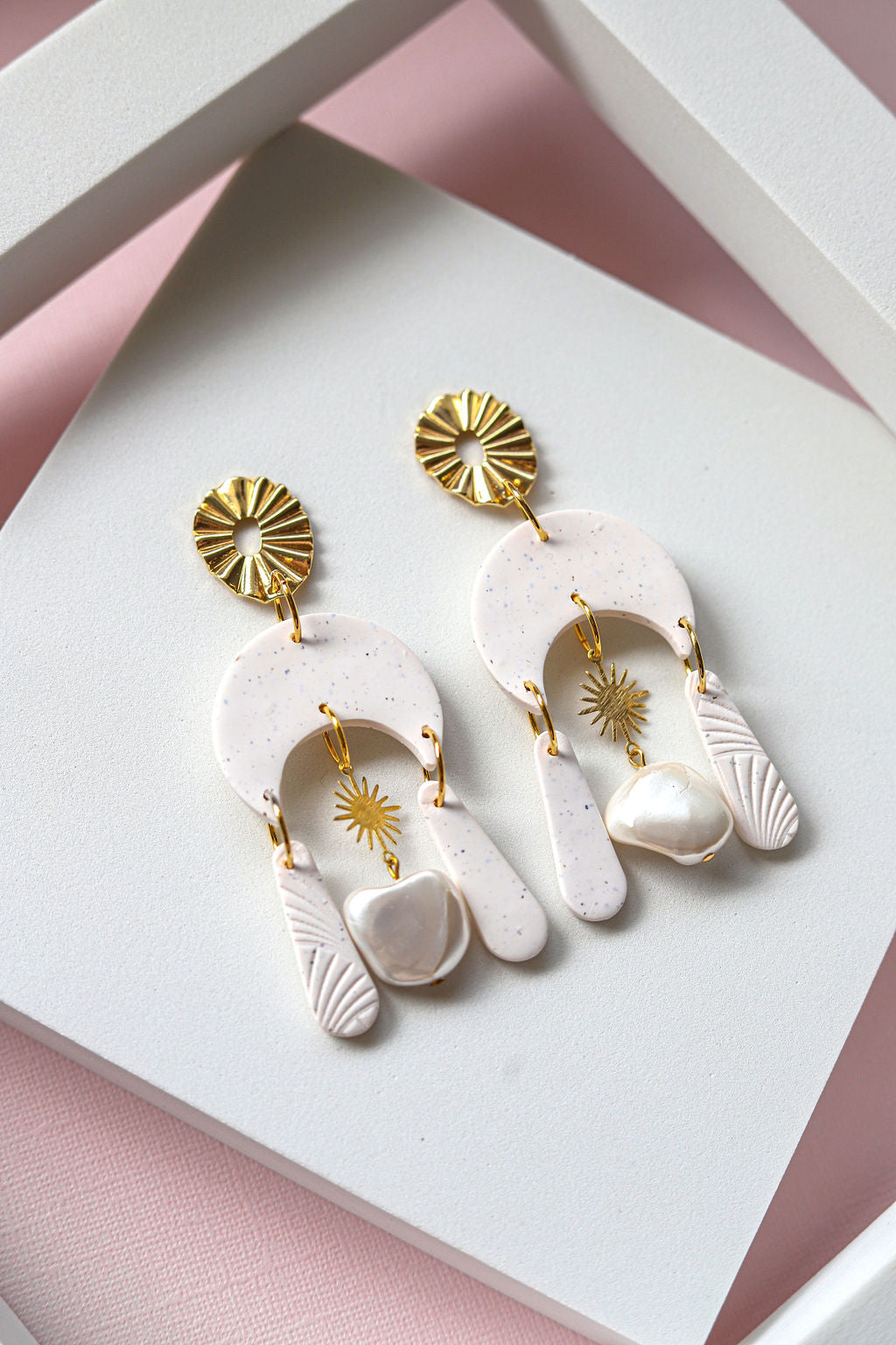 Pearly Beaches Statement Dangles
